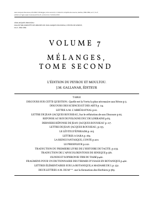 Couverture de Rousseau - Oeuvres 07 - Mélanges 2 (rousseauonline)